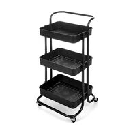 Carrinho de apoio preto com 3 niveis