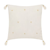 Almofada WINTER LIGHT gaze marfim com cruzes 40x40cm,  Almofada WINTER LIGHT gaze marfim com cruzes 40x40cm