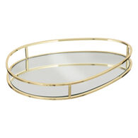Tabuleiro em metal e vidro dourado LILY,  Tabuleiro em metal e vidro dourado LILY