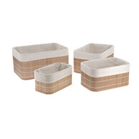 Cesto wc bambu e tecido,  Cesto wc bambu e tecido