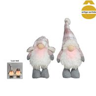 Gnomo rosa com led 53cm
