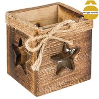 Casti&ccedil;al em madeira com forma natal&iacute;cia