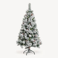 &Aacute;rvore de natal MINNESOTA efeito neve com pinhas 180cm