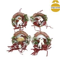 Coroa com figura natal&iacute;cia 25cm