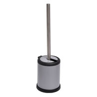 Escova wc cinza mate com tampa rebatível