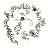Grinalda com folhas e pinhas 110cm