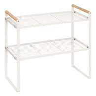 Estante de cozinha branco com 2 n&iacute;veis 37.5cm