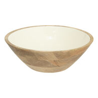 Saladeira INAYA branco em madeira mango 30cm