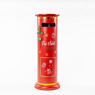 Caixa de correio decorativa vermelha em metal