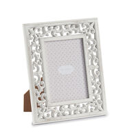 Moldura Trabalhada Branca Em Madeira 13x18cm