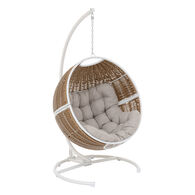 Cadeirão Baloiço Orbiana Taupe e Branco,  Cadeirão Baloiço Orbiana Taupe e Branco