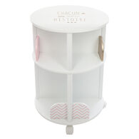 Estante redonda com rodas branca