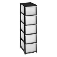 Módulo com 5 gavetas preto,  Módulo com 5 gavetas preto