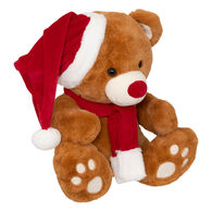 Figura boneco de ursinho com gorro e cachecol 48cm
