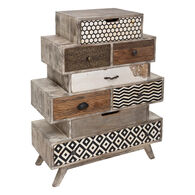 Aparador Em Madeira Com 8 Gavetas Koval