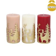 Vela com decoração metalizada