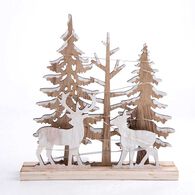 Cen&aacute;rio natal&iacute;cio em madeira com led