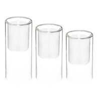 Conj. 3 velas led com casti&ccedil;al de vidro