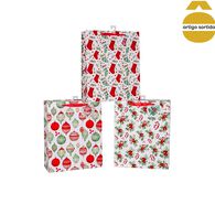 Saco de oferta com decoração natalícia 42x30cm