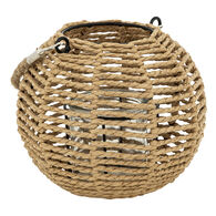 Lanterna MATY bege em r&aacute;fia com casti&ccedil;al de vidro