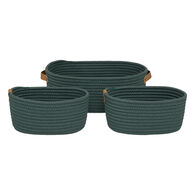Conjunto de 3 cestos de arruma&ccedil;&atilde;o verde DUO