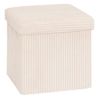 Pufe com arrumação marfim