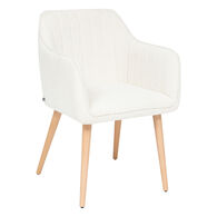 Cadeira VISOCA branca em boucl&eacute; 60x57x83,5cm