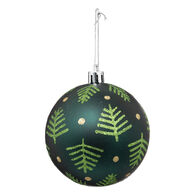 Bola verde com &aacute;rvores de natal verde 8cm