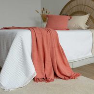 Manta CAPRI rosa com franja 180x220cm