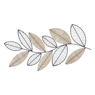 Quadro decorativo aurore forma de folhas em metal