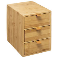Organizador wc em bambu com 3 gavetas,  Organizador wc em bambu com 3 gavetas