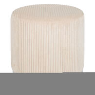 Pufe SYLIA marfim de veludo 38x38cm