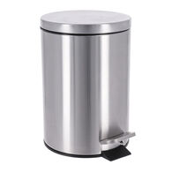 Balde wc prateado em a&ccedil;o inox 3l