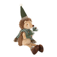 Figura ouriço francis com gorro e cachecol sentado 61cm