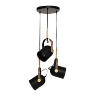 Candeeiro de teto BIL preto e dourado 83cm,  Candeeiro de teto BIL preto e dourado 83cm