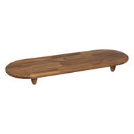 Tábua oval castanha em madeira 70x25cm,  Tábua oval castanha em madeira 70x25cm