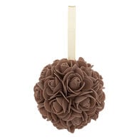 Bola de natal flores castanho 10cm,  Bola de natal flores castanho 10cm