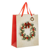 Saco de oferta coroa de azevinho 32,4x12,7cm