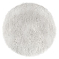 Tapete branco com pelo sint&eacute;tico 90cm