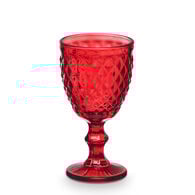 Copo de vinho diamante vermelho com pé 22cl,  Copo de vinho diamante vermelho com pé 22cl