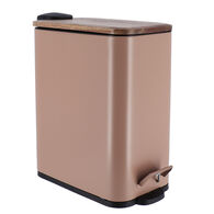 Balde wc com tampa em metal taupe 5l