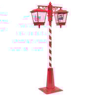 Poste decorativo com 2 lanternas vermelhas,  Poste decorativo com 2 lanternas vermelhas