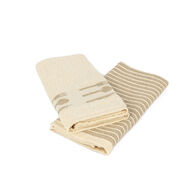 Conjunto de 2 panos de cozinha BIO bege em algodão,  Conjunto de 2 panos de cozinha BIO bege em algodão