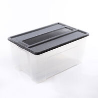 Caixa de arrumação TEX-BOX com tampa cinza 48l,  Caixa de arrumação TEX-BOX com tampa cinza 48l