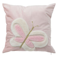 Almofada com borboleta rosa 39x39cm