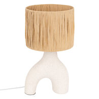 Candeeiro De Mesa Tania Em Cerâmica E Ráfia,  Candeeiro De Mesa Tania Em Cerâmica E Ráfia
