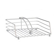 Porta guardanapos quadrado em metal cromado