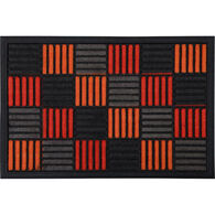 Tapete de entrada nylon quadrados laranja