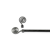 Kit varão extensível preto e prateado 120-210cm,  Kit varão extensível preto e prateado 120-210cm