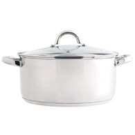 Caçarola em inox com tampa de vidro,  Caçarola em inox com tampa de vidro
